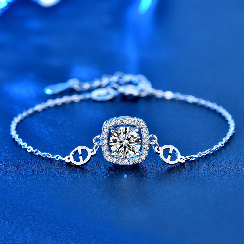 Quadrat Moissanite Silber - Armband