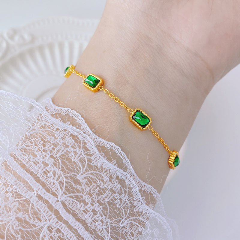 Gold Smaragd - Armband