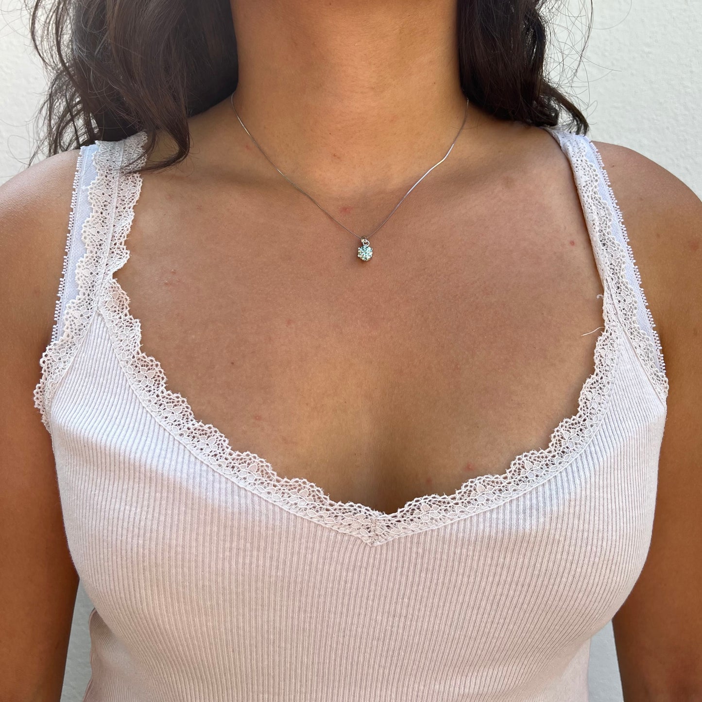 Moissanite Silber - Halskette