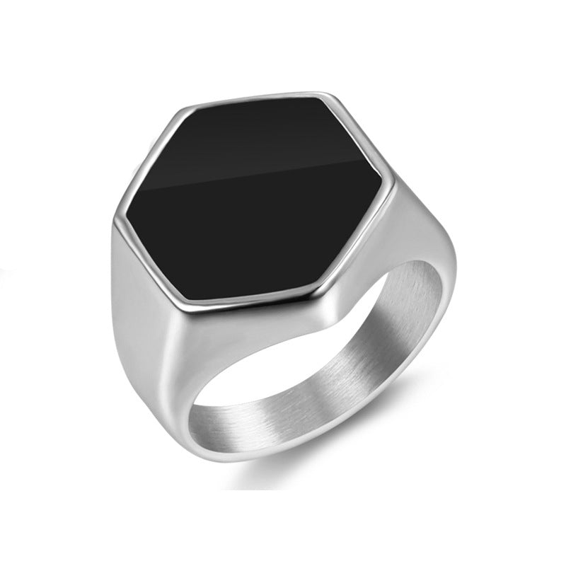 Onyx Hexagon - Ring