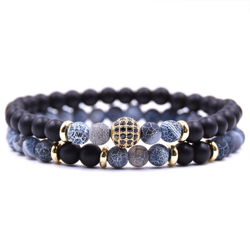 2er Set Naturstein-Armband