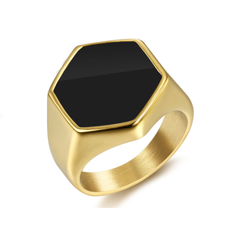 Onyx Hexagon - Ring
