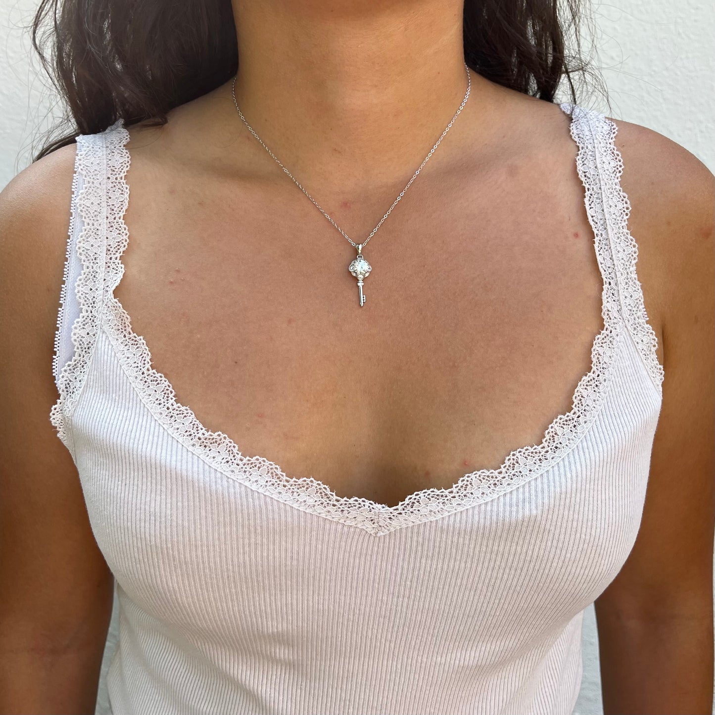 Moissanite Schlüssel - Halskette