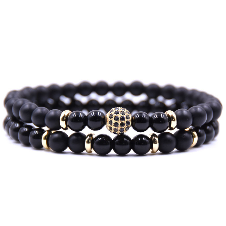 2er Set Naturstein-Armband