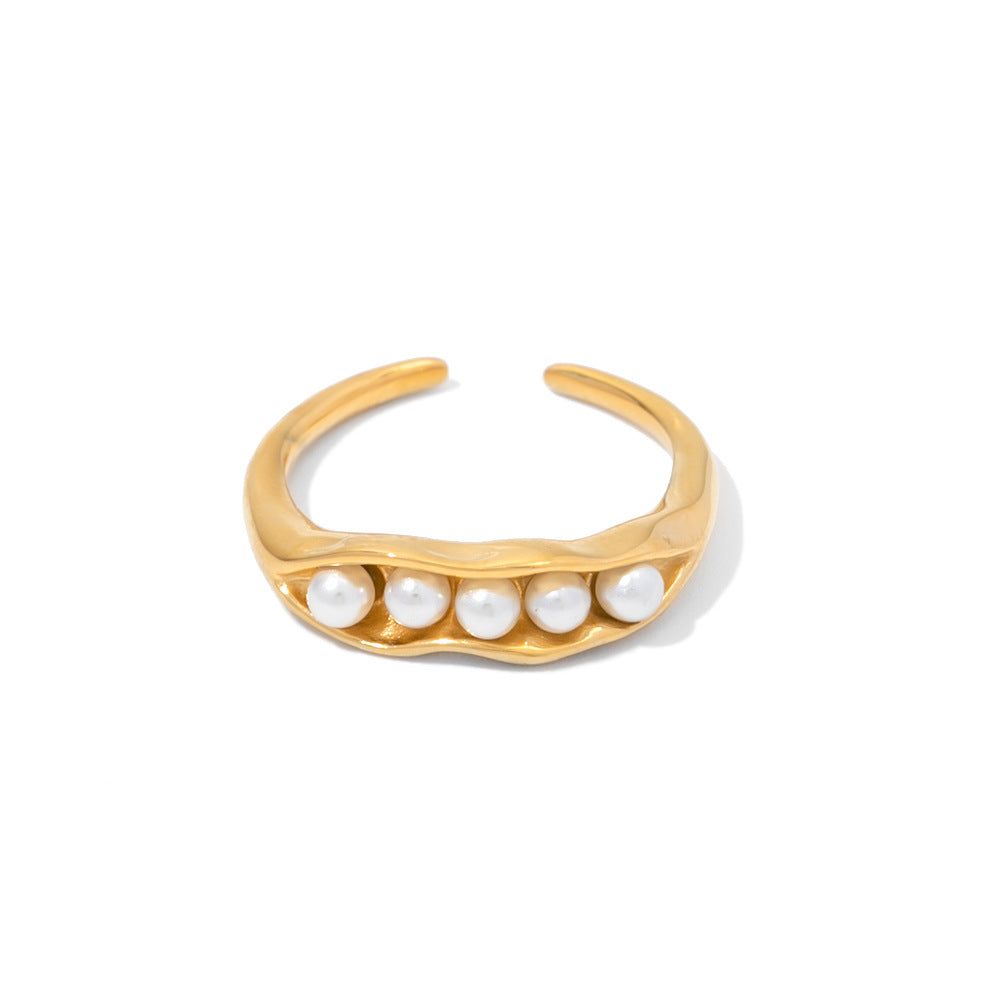 5 Perlen Gold - Ring