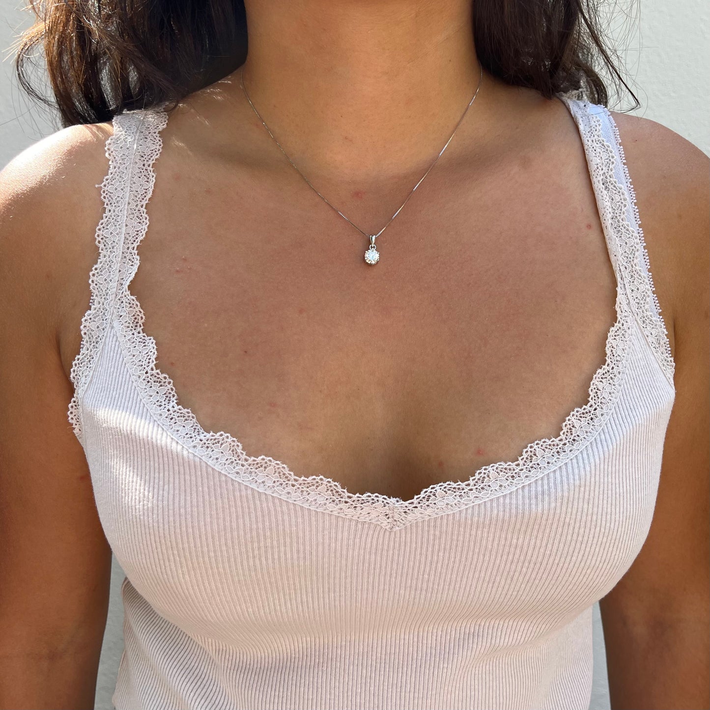 Moissanite Silber - Halskette