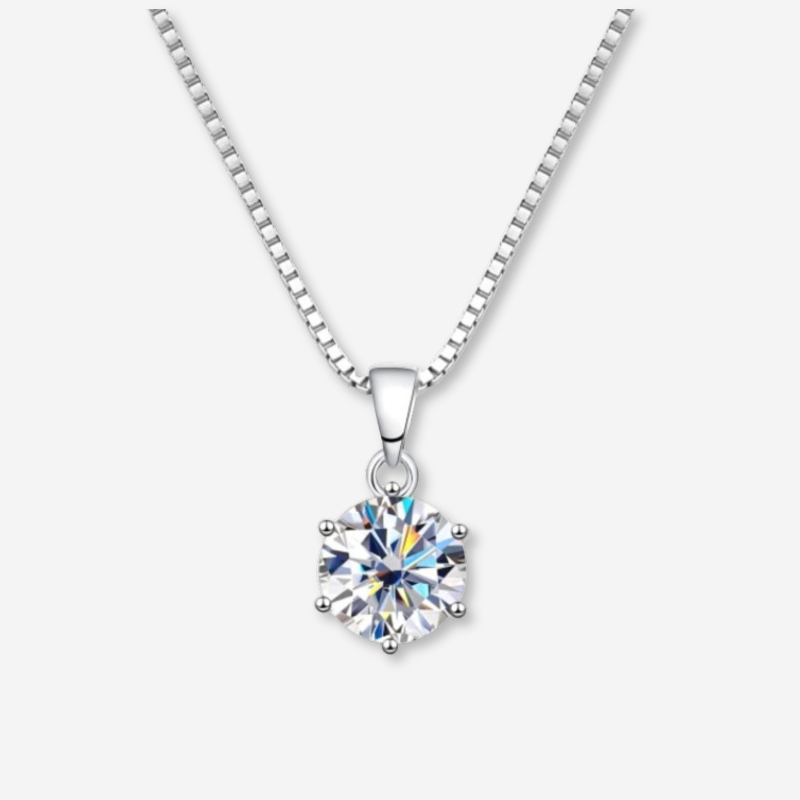 Moissanite Silber - Halskette