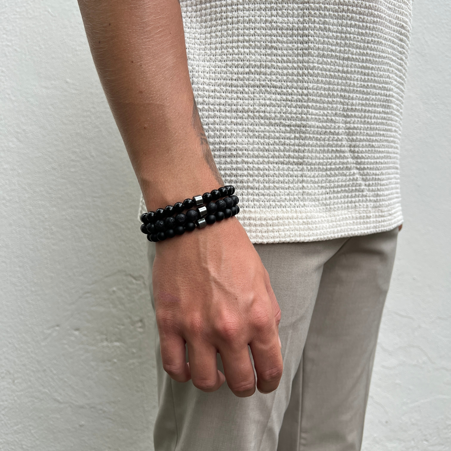 Schwarze Kugeln - Armband