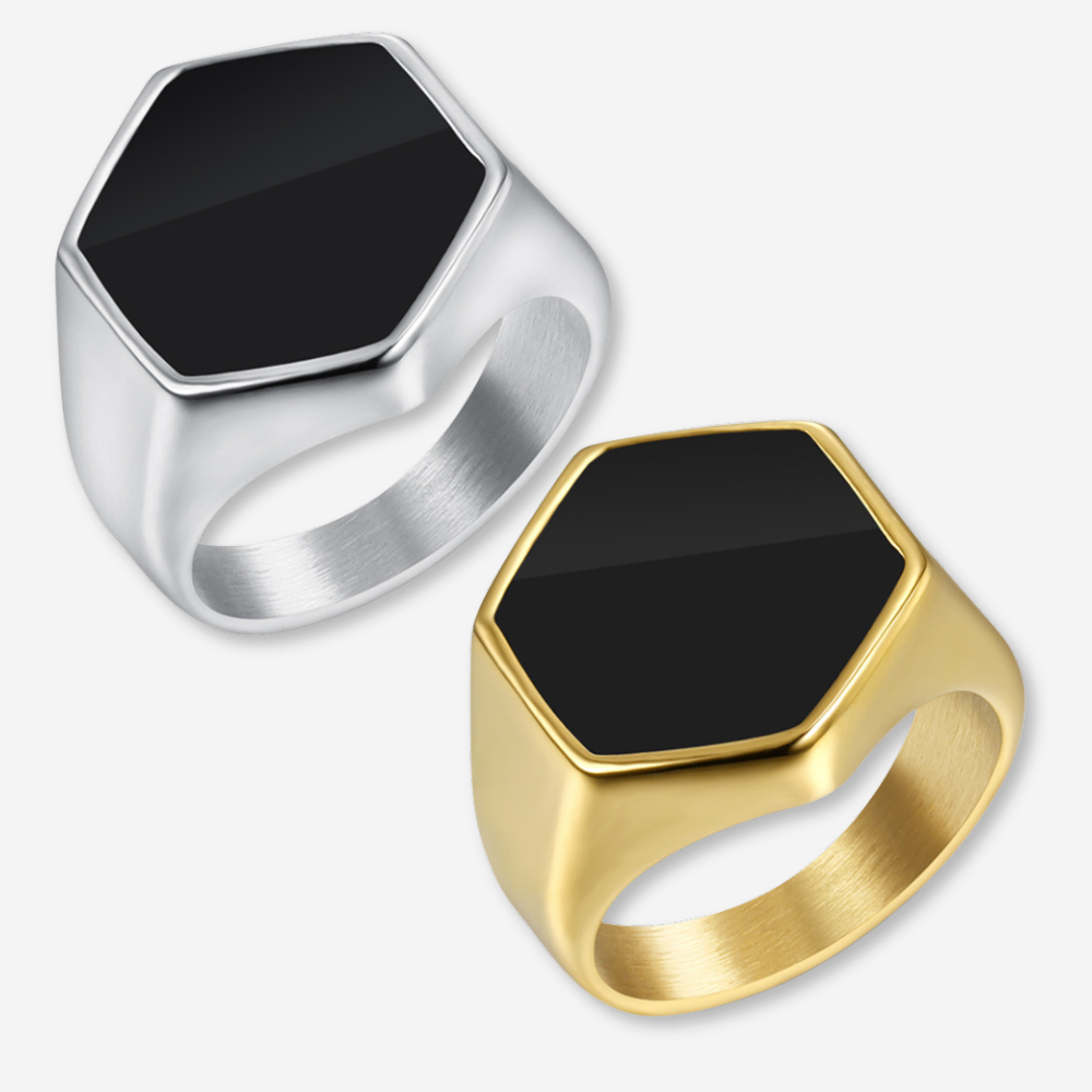 Onyx Hexagon - Ring