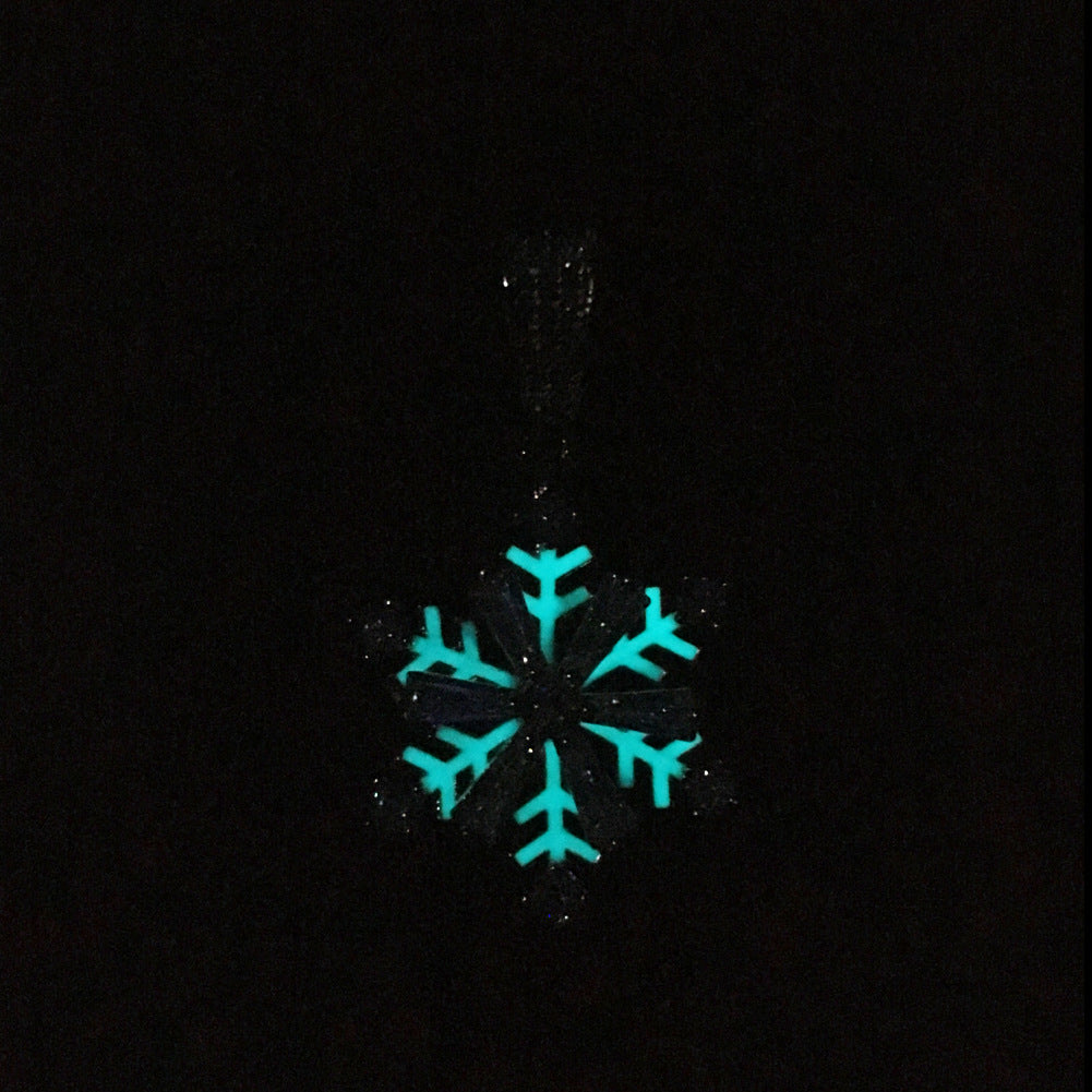 Drehbare/Leuchtende Schneeflocke - Halskette