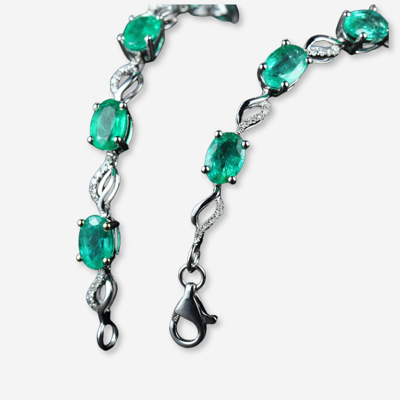 Silber Smaragd - Armband