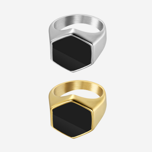 Onyx Hexagon - Ring