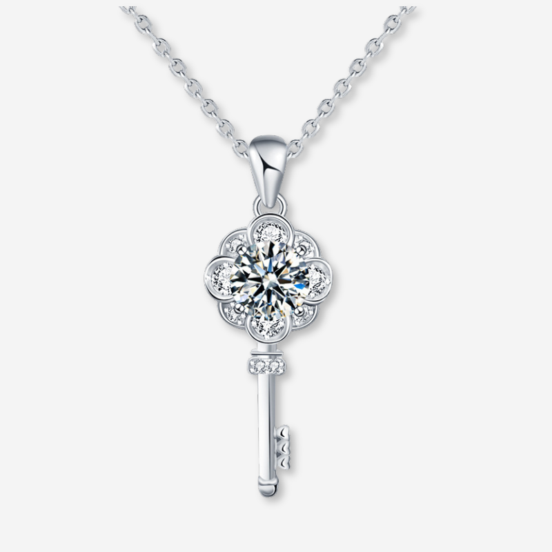 Moissanite Schlüssel - Halskette