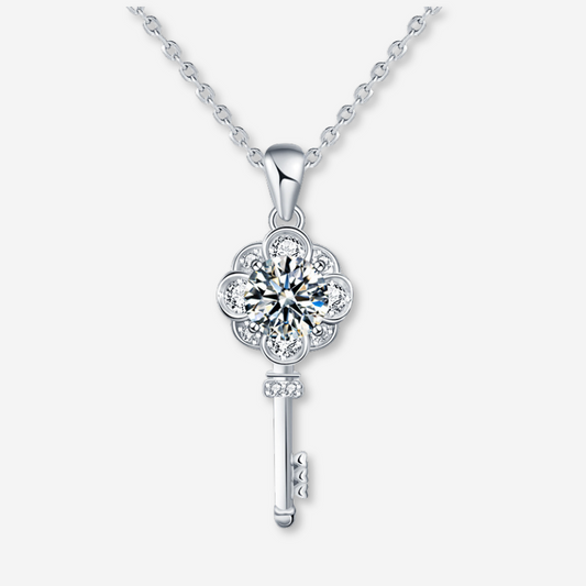 Moissanite Schlüssel - Halskette