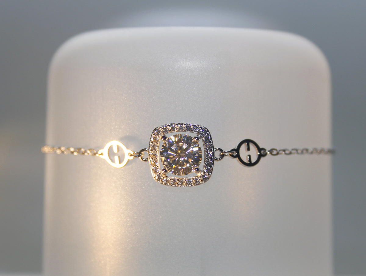 Moissanite Quadrat - Armband
