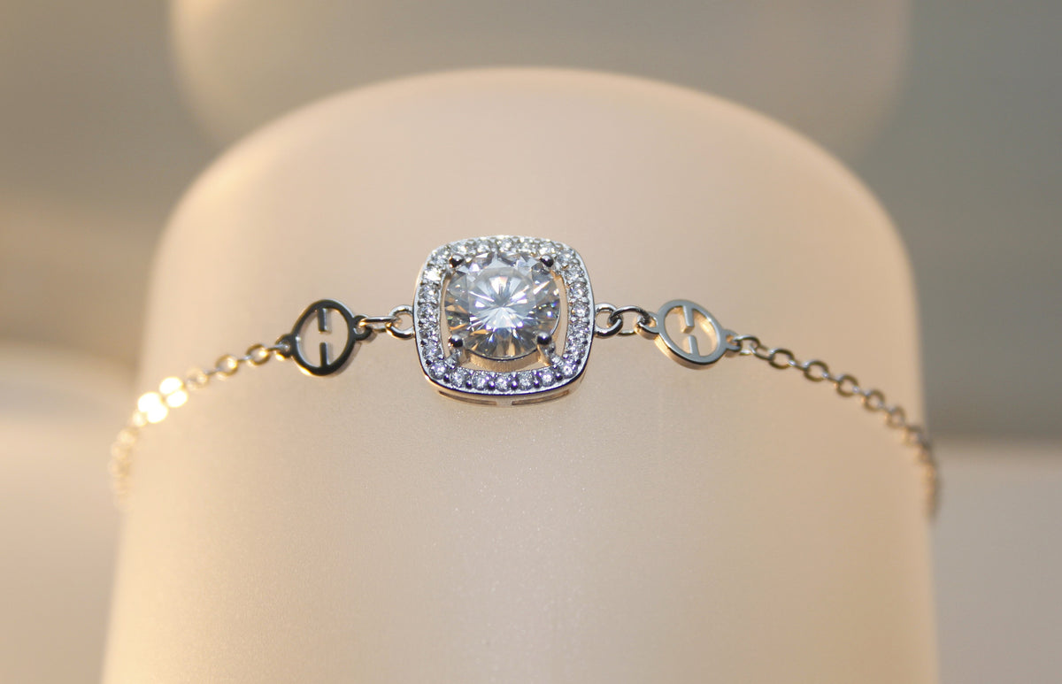 Moissanite Quadrat - Armband