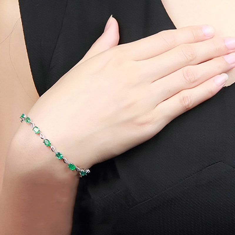 Smaragd Silber - Armband