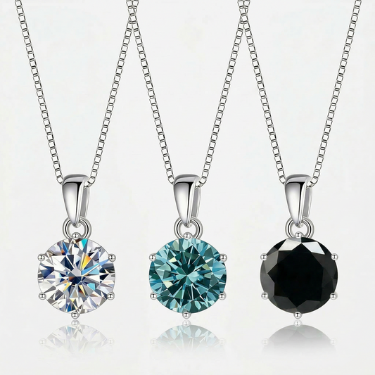 Moissanite Silber - Halskette
