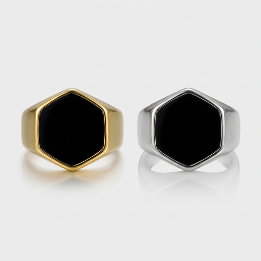 Onyx Hexagon - Ring