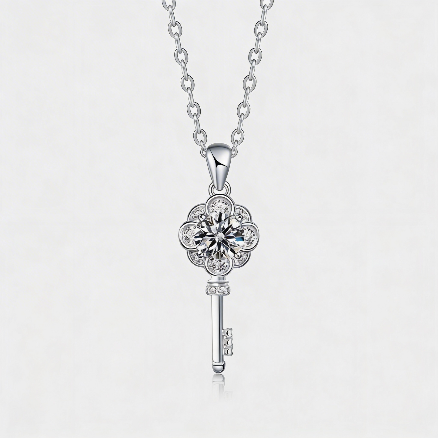 Moissanite Schlüssel - Halskette