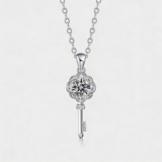 Moissanite Schlüssel - Halskette