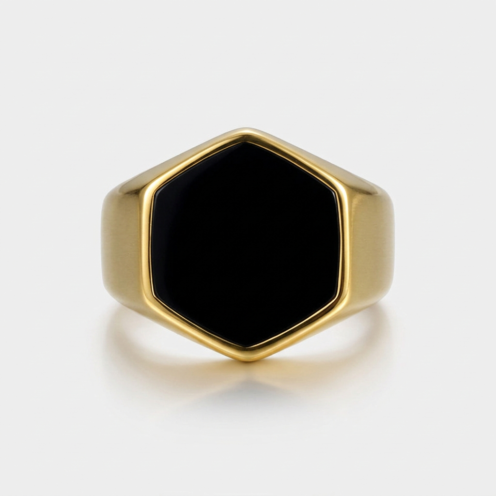 Onyx Hexagon - Ring