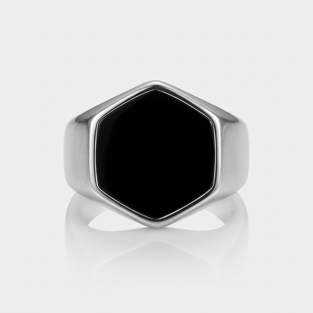 Onyx Hexagon - Ring