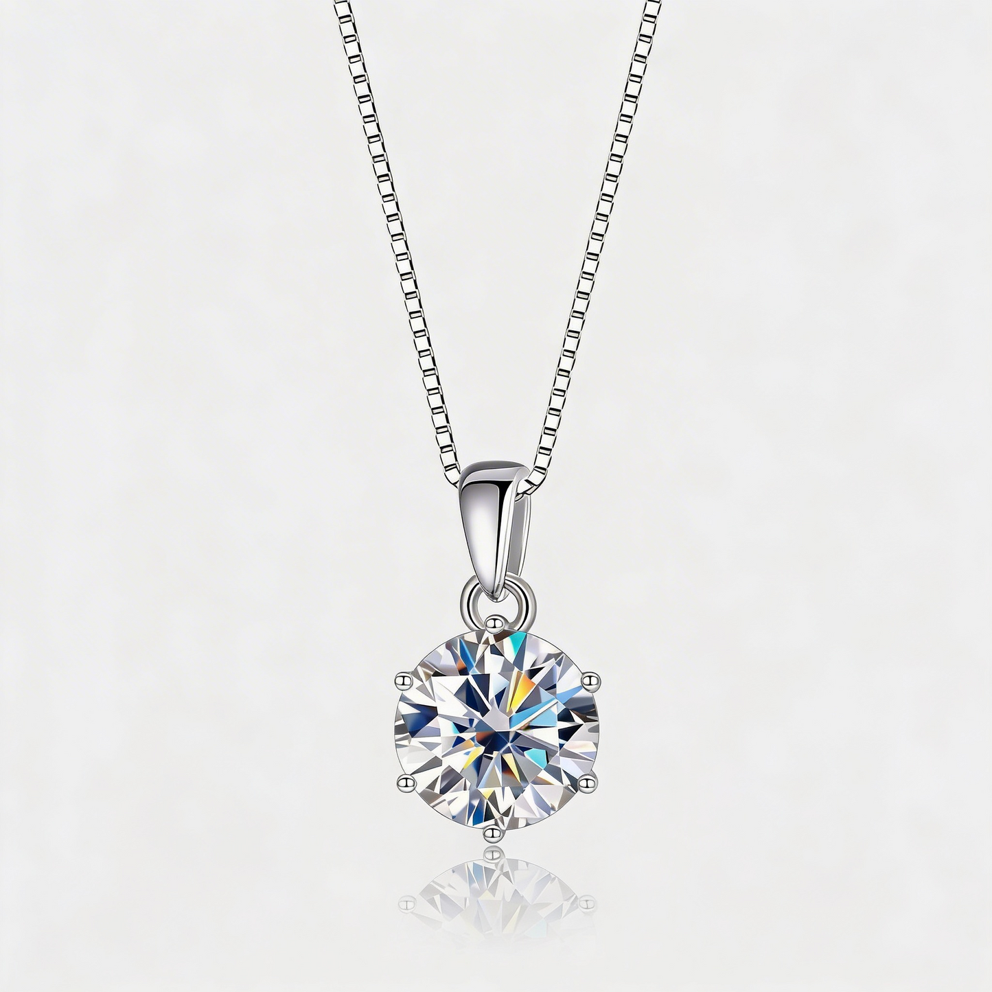 Moissanite Silber - Halskette