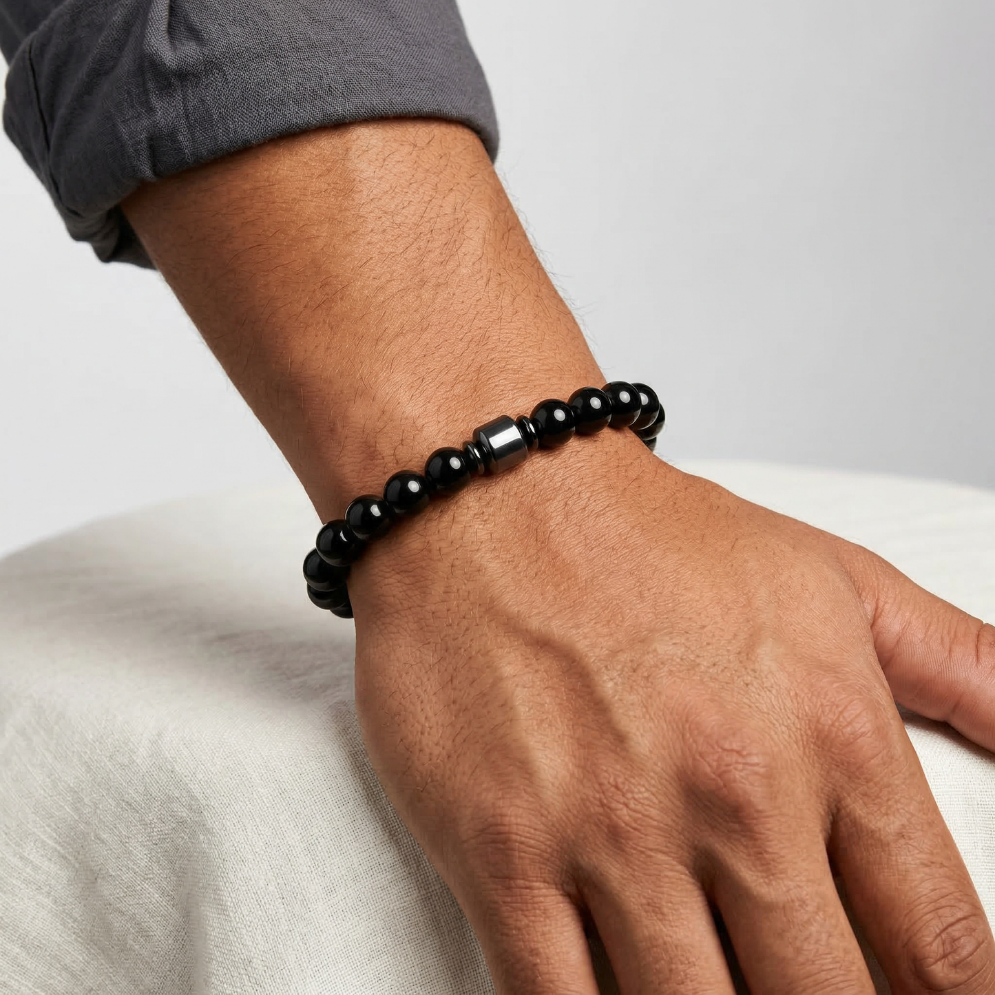 Schwarze Kugeln - Armband