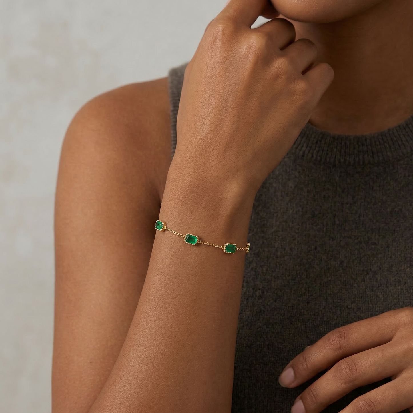 Gold Smaragd - Armband