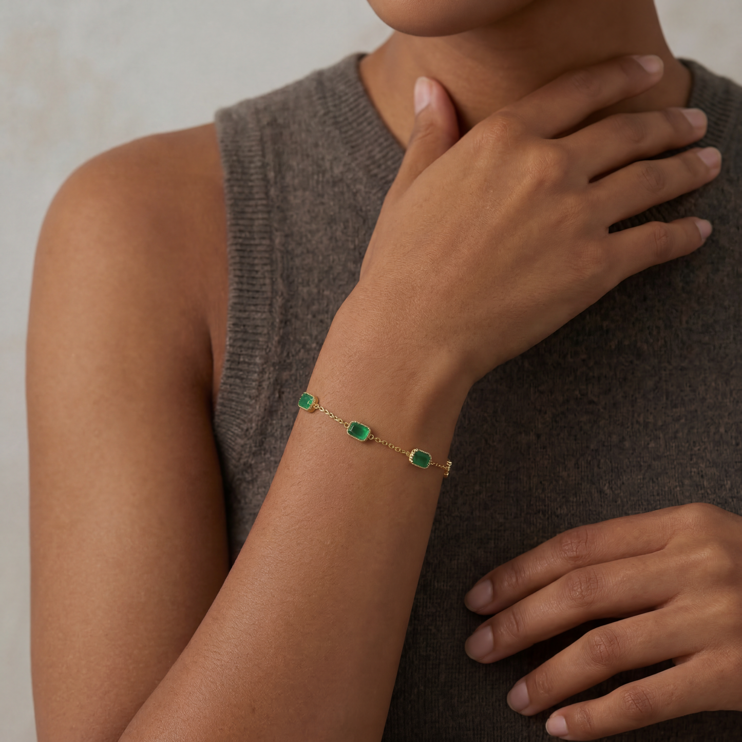 Gold Smaragd - Armband