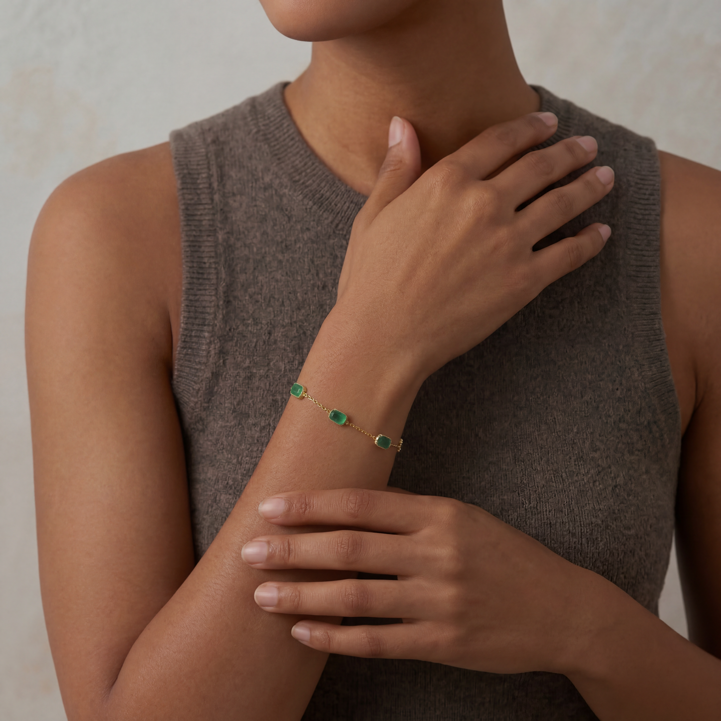 Gold Smaragd - Armband